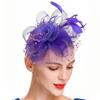 Шляпа Fascinators с сетчатым цветком, искусственным жемчугом, перьями, украшением для головы для чаепития, ретро-обруч для волос, повязка на голову для вечеринки