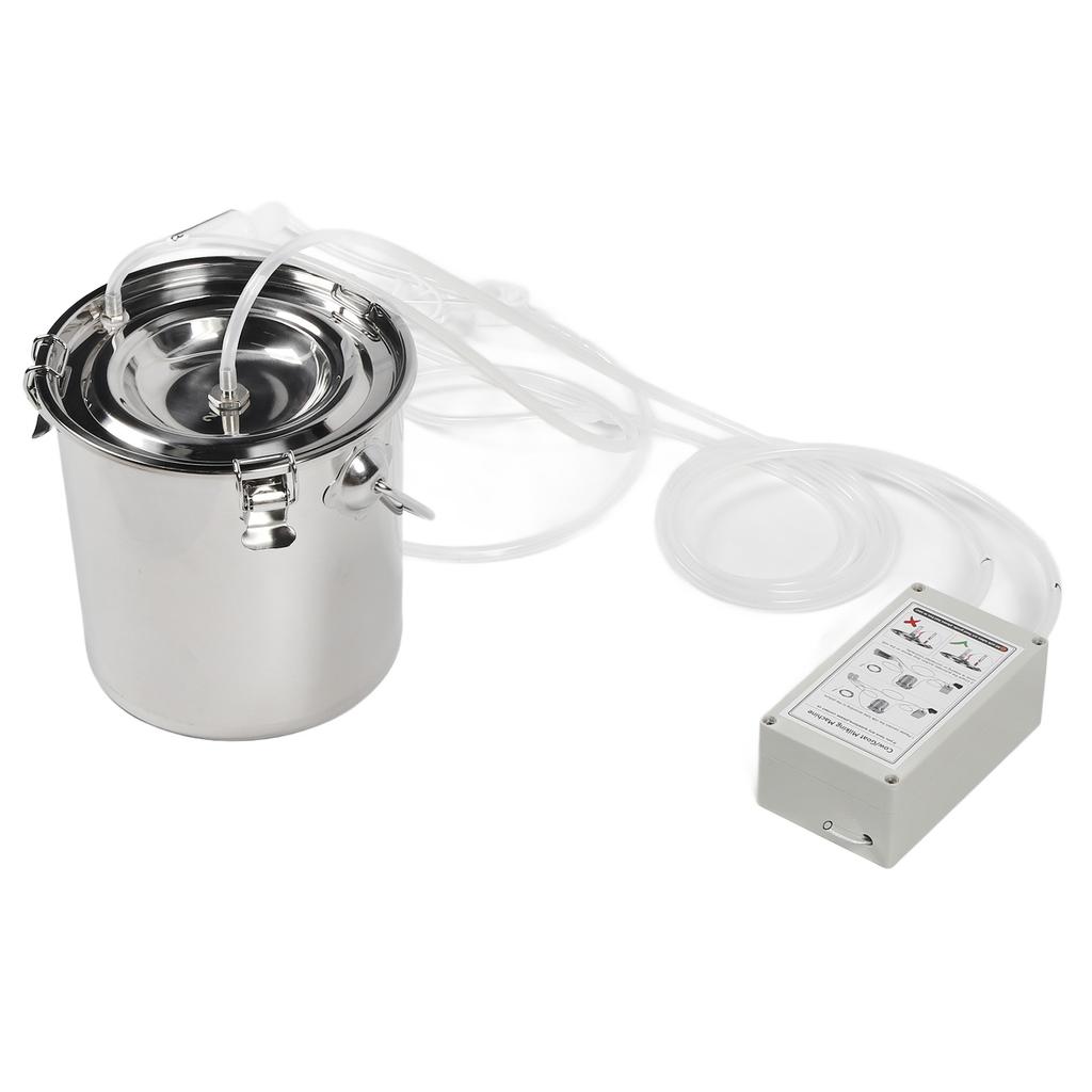 7L Доильный аппарат для коз из нержавеющей стали Портативный пульсирующий вакуумный насос Электрический доильный аппарат