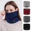 Hot Cashmere Plush Warm Winter Ring Scarf Tie-dyed Women Men Knitted Full Face Mask Snood Neck Scarves Thick Knitting Muffler