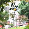 Fashion Exquisite Peacocks Hanging Wind Chime Antirust Not Fading Colorful Peacocks Shape Pendant Iron Hanging Pendant Garden