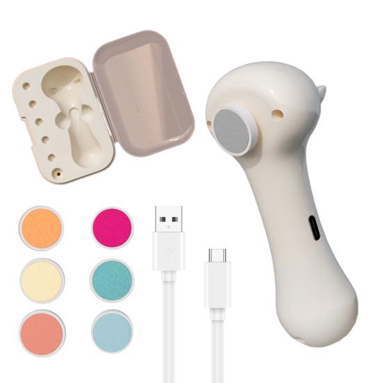 Electric Nail Grinder Baby Nail File Set Safe Nail Trimmer with 6 Grinding Head Replacement Pads USB Rechargeable Nail Clipper for Newborns Infants