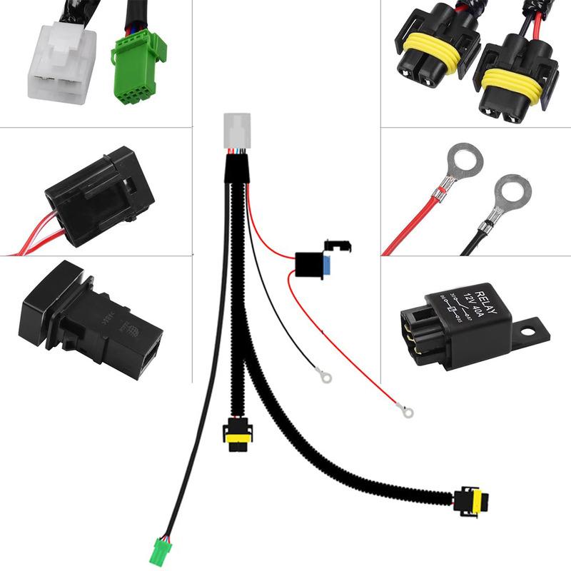 Комплекты Wiring Harness Socket Wire Connector с реле 40А и переключателем ВКЛ/ВЫКЛ H10 H12 HB3 HB4 для противотуманных фар, подходят для светодиодных рабочих фар