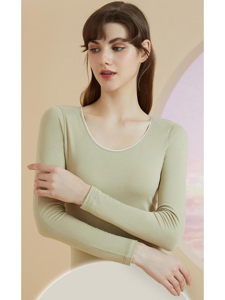 Aoweizi Бесшовная термосамосогревающаяся зимняя рубашка - Большой размер Базовый слой для ухода за кожей