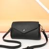 Women's Leather Armpit Bag  Solid Color  Envelope Flip Wallets  Casual Purse  Retro Style