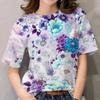 Футболка с цветочным принтом Женская футболка Летняя повседневная одежда Harajuku Футболка Hundred Street Дышащий топ