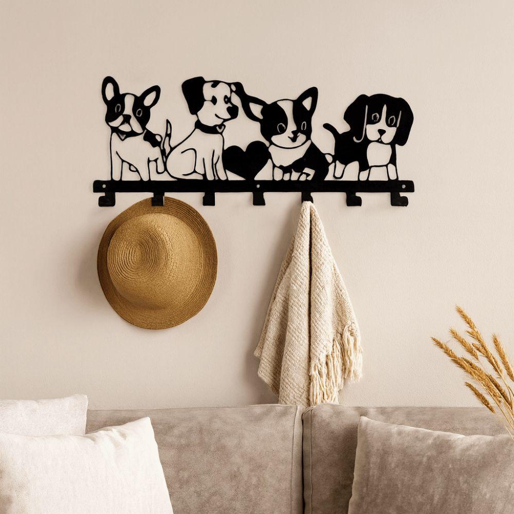 Железный мультяшный крючок для одежды в виде собаки, скандинавский держатель для ключей, прочная стойка для хранения одежды, прихожая