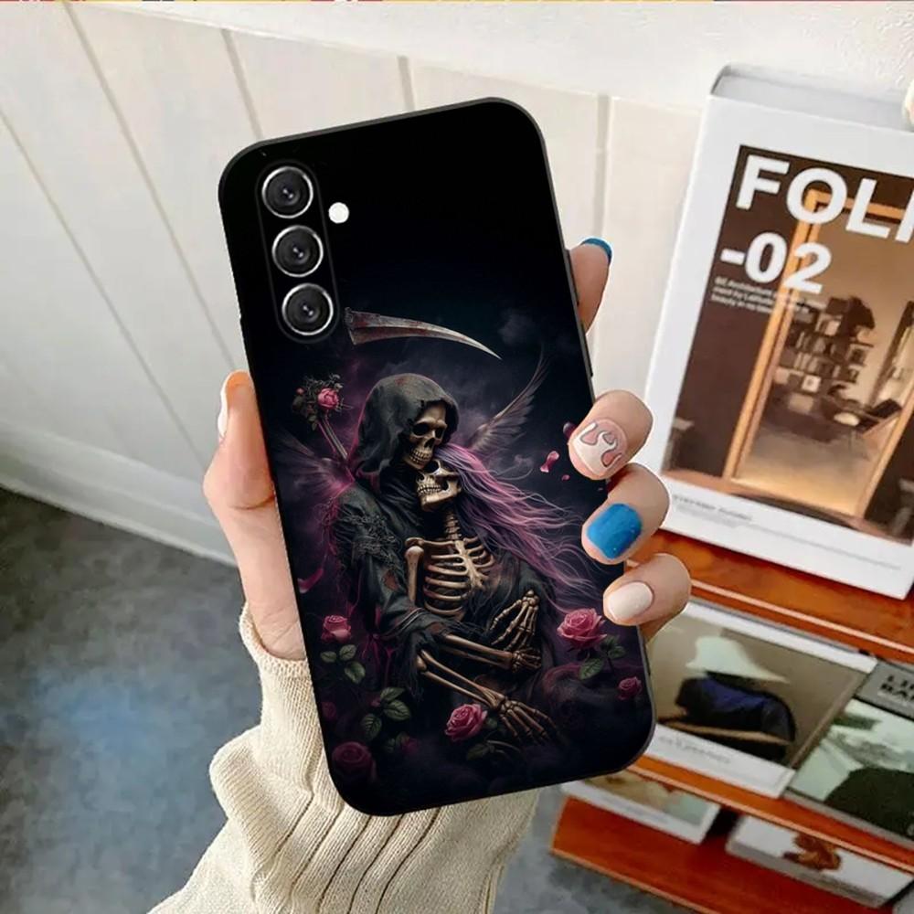 Чехол для телефона Санта Муэрте для Samsung Galaxy A13,A21s,A22,A31,A32,A52,A53,A71,A80,A91 Мягкий черный корпус