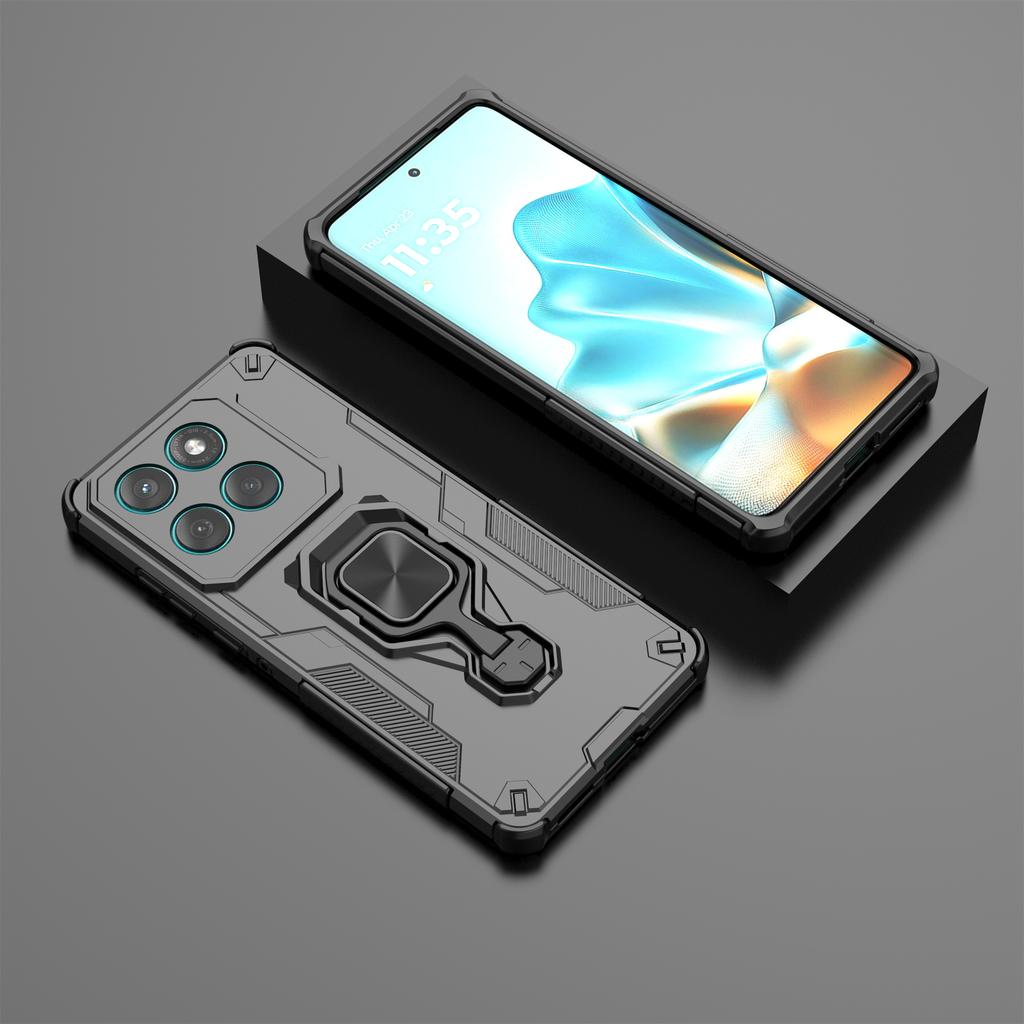 For Motorola Edge 60 Fusion 5G Case Rotatable Ring Kickstand PC+TPU Shockproof Phone Cover