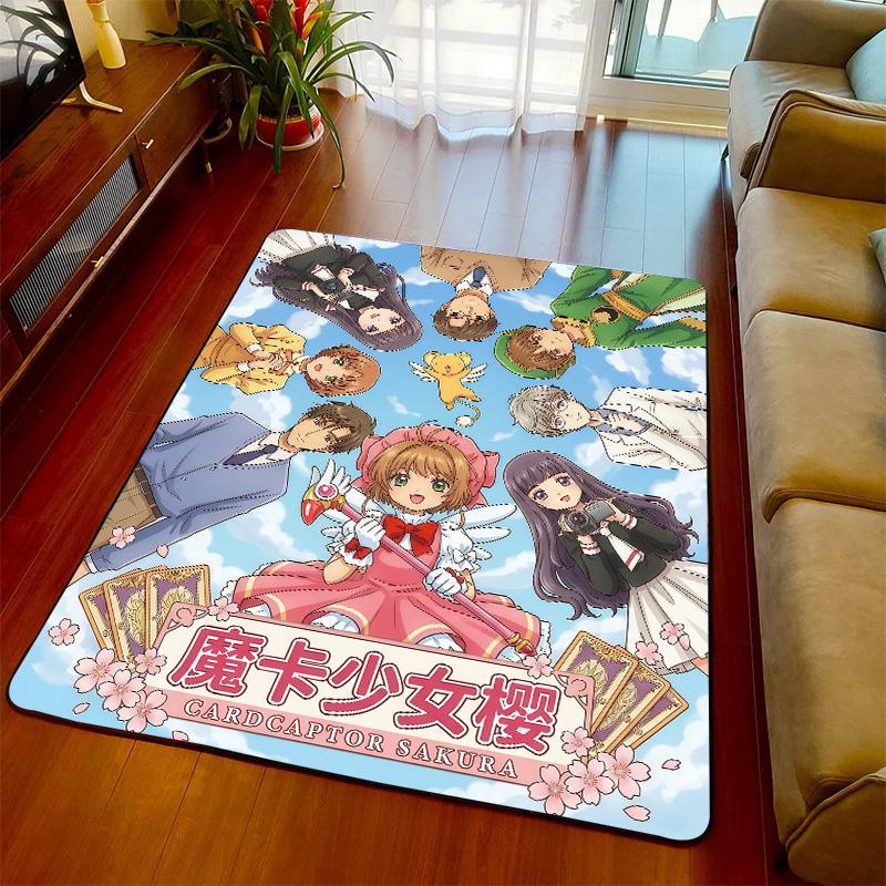 Cardcaptor Sakura Anime Carpet Rug Soft Floor Mat Anti Slip Base for Bedroom Living Room Home Decoration -QJY