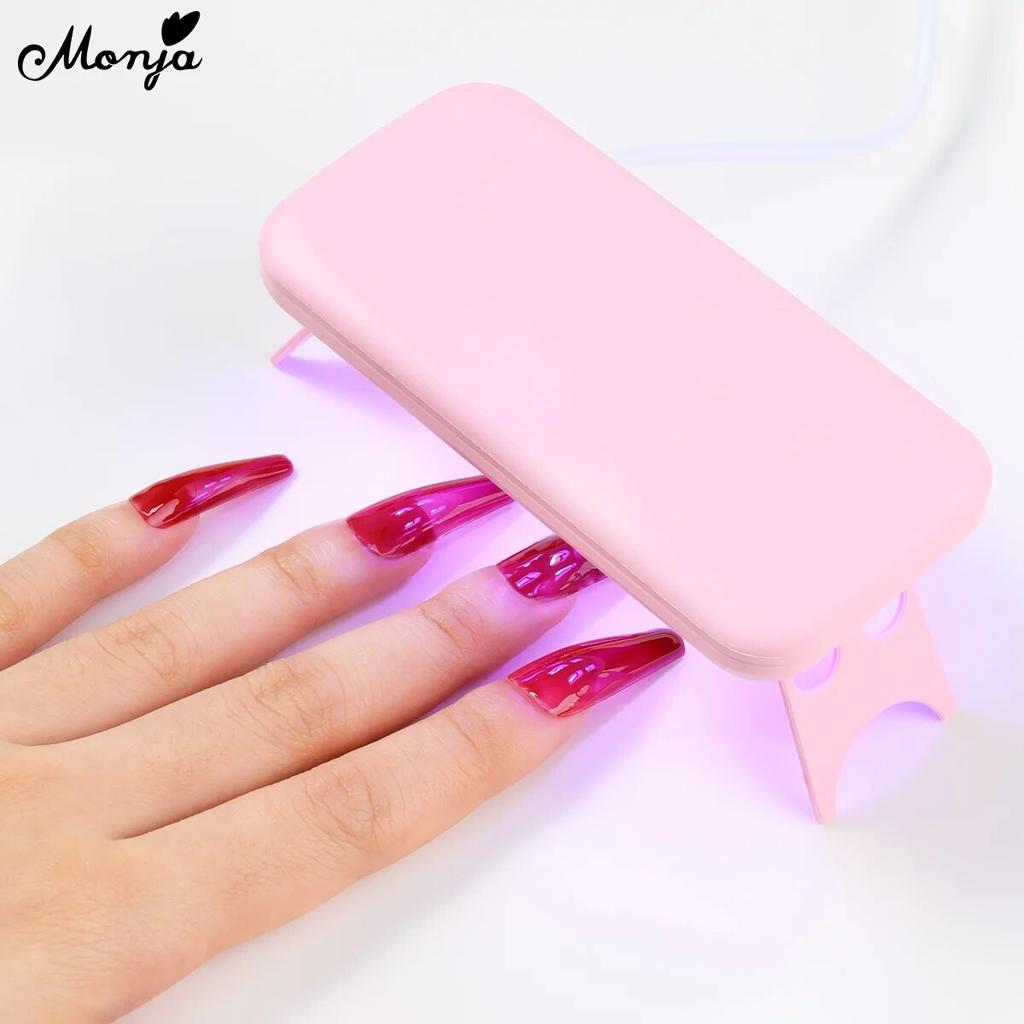 monja Мини-сушилка для дизайна ногтей, 6 Вт, УФ-гель-лак, лампа для отверждения натощак, портативная складная светодиодная USB-зарядка, домашние маникюрные машины «сделай сам», инструменты