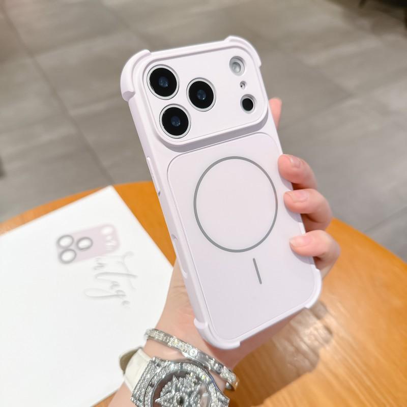 Магнитный чехол для телефона IPhone 17 Pro Max с большим окном, защитой объектива, противоударными углами, акриловая крышка