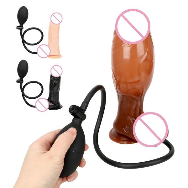 Большая Анальная пробка, огромный надувной фаллоимитатор, анальная пробка, насос для стимуляции влагалища, реалистичная присоска для пениса, секс-игрушки для женщин