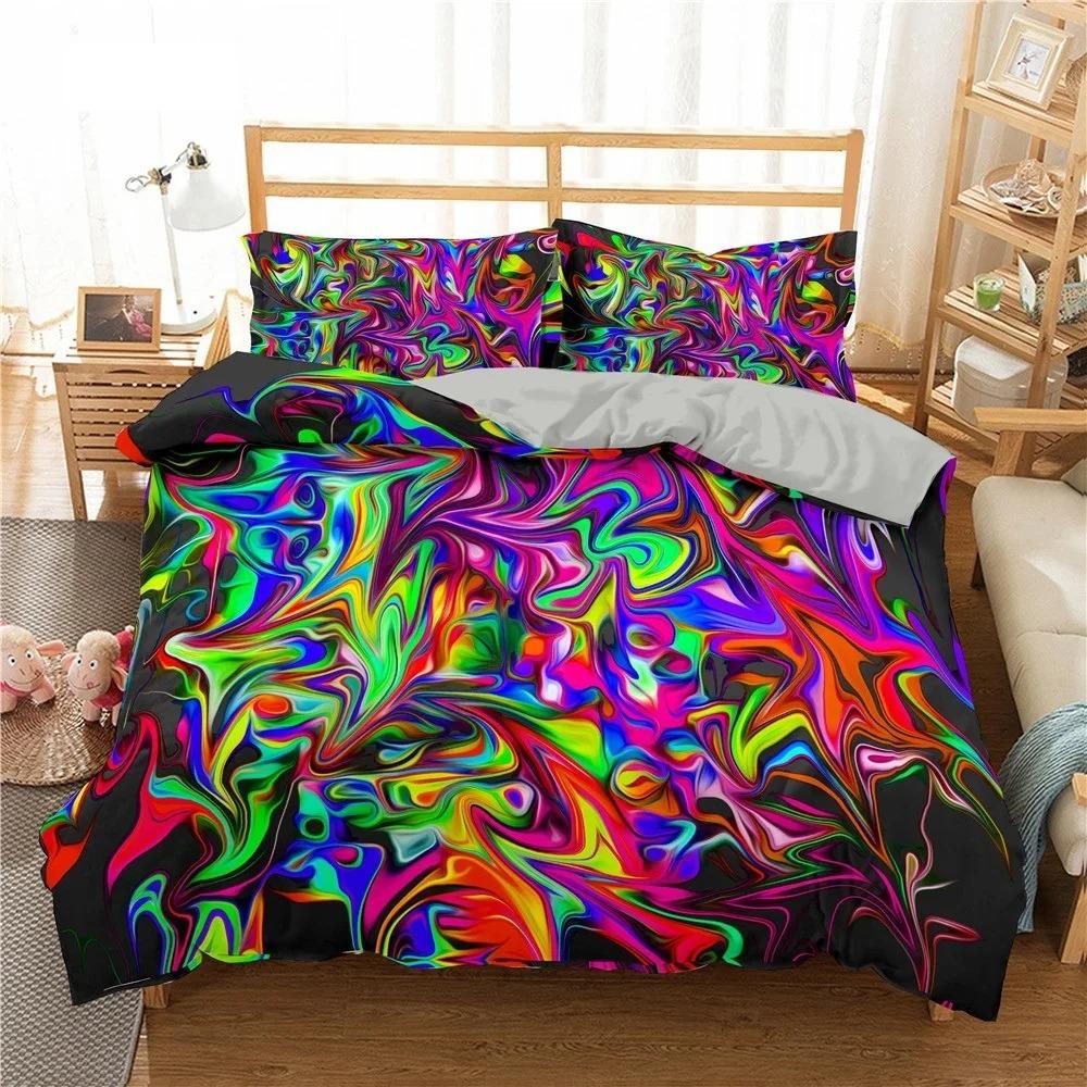 Phechion Psychedelic 3D Print Bedding Collection Duvet Covers Pillowcases One Piece Comforter Bedding Collections Bedclothes With Bed Linen K269