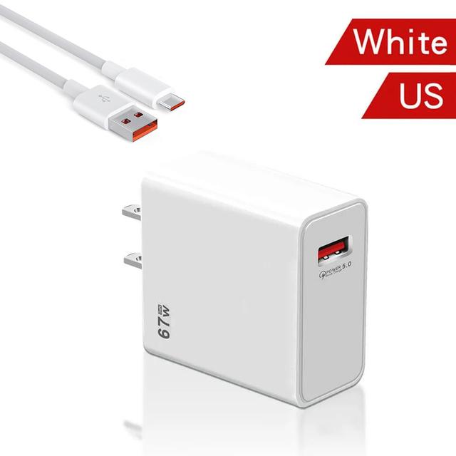 67 Вт быстрое зарядное устройство USB 10A комплект кабелей для Xiaomi 13 12 Pro Redmi универсальный стандартный адаптер зарядного устройства ЕС/США/Великобритания комплект кабелей для зарядки