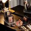Transparent Acrylic Multi-Grid Makeup Organizer - Eyeshadow, Foundation & Blush Storage Box