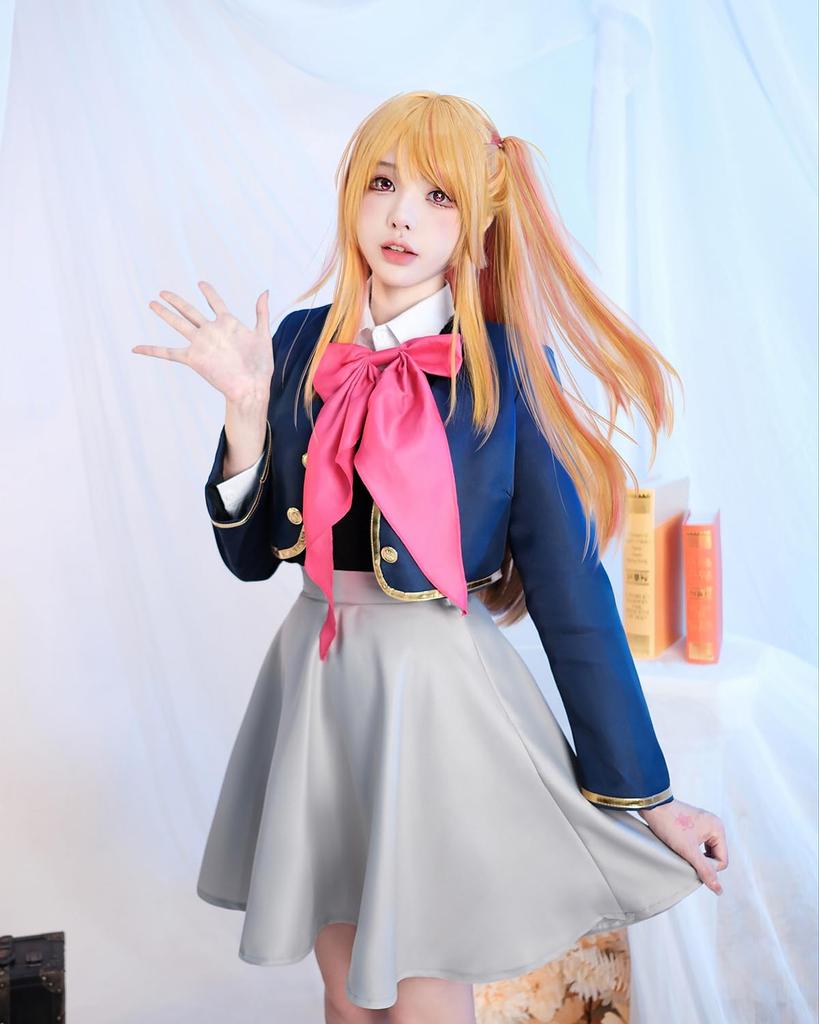 Костюм для косплея Хосино Руби с костюмом для косплея Хосино Руми для школы и сцены Парик Руби Размер [Отличное качество] Парик, Взрослые, Фестивали,