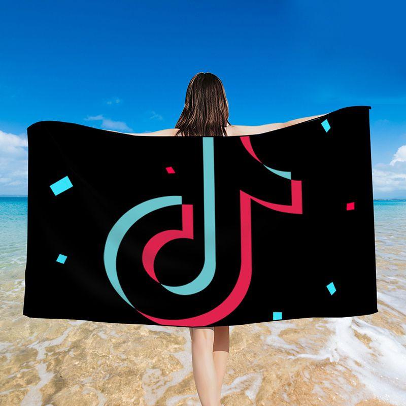 Яркое полотенце с принтом Tiktok, идеально подходит для плавания, купальных костюмов и использования в душе