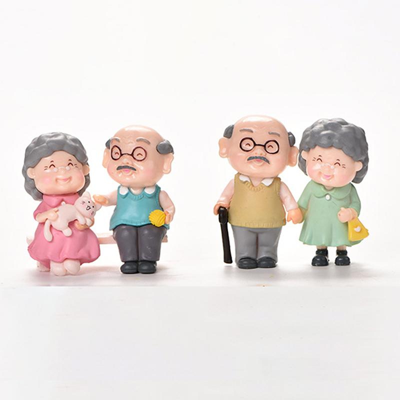 2 шт./набор миниатюрных фигурок влюбленных Sweety Lovers для пар, бабушек, дедушк, сказочных садовых миниатюрных украшений для дома