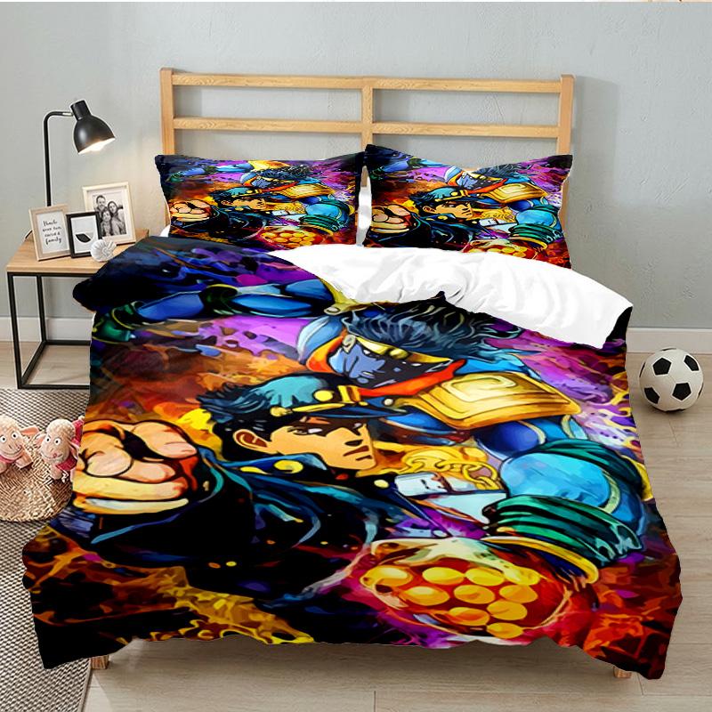 3PCS Jojo Bedding Set Printed Duvet Cover Closure Includes 1 Duvet Cover & 2 Pillowcases for All Seasons Bedroom Decor