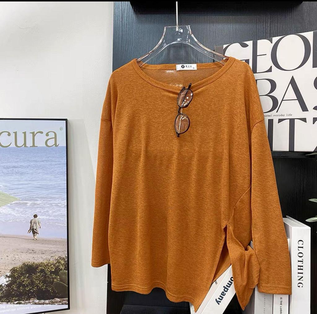 2025 Женская шикарная блузка цвета авокадо с длинными рукавами и солнцезащитным кремом с неровным разрезом