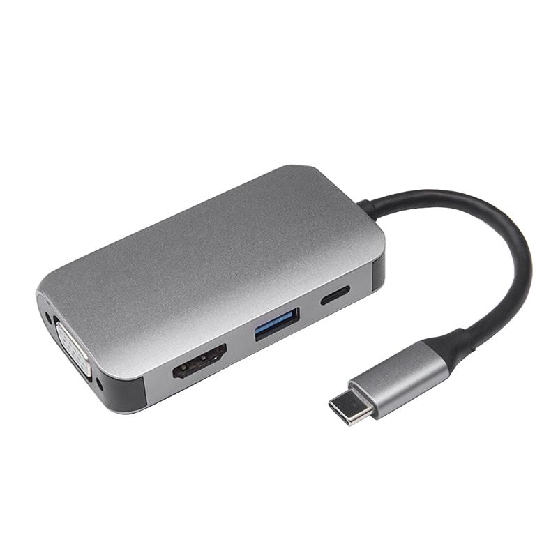 4-in-1 Display Port Hub TV Adapter Cable Expansion Dock Digital Wire Converter e/DVI/VGA Output