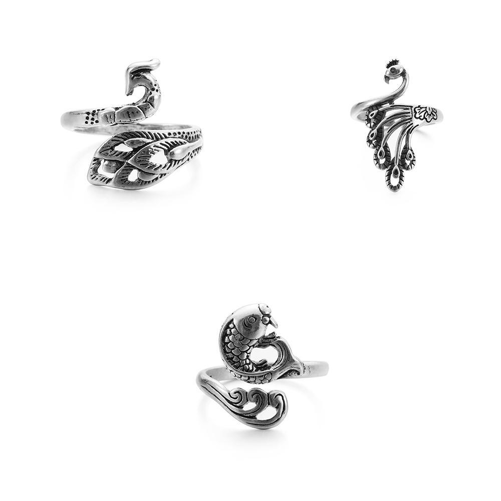 Accessories Peacock Fish Phoenix Knitting Loop Crochet Ring Thimble Ring Ring Sewing Accessories