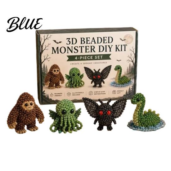Handmade Bead Craft Kit 3D Beaded Animal Kit DIY Beading Embroidery for Beginners Easy Art Highland Cow/Butterfly/Owl Adults Teens Supplies