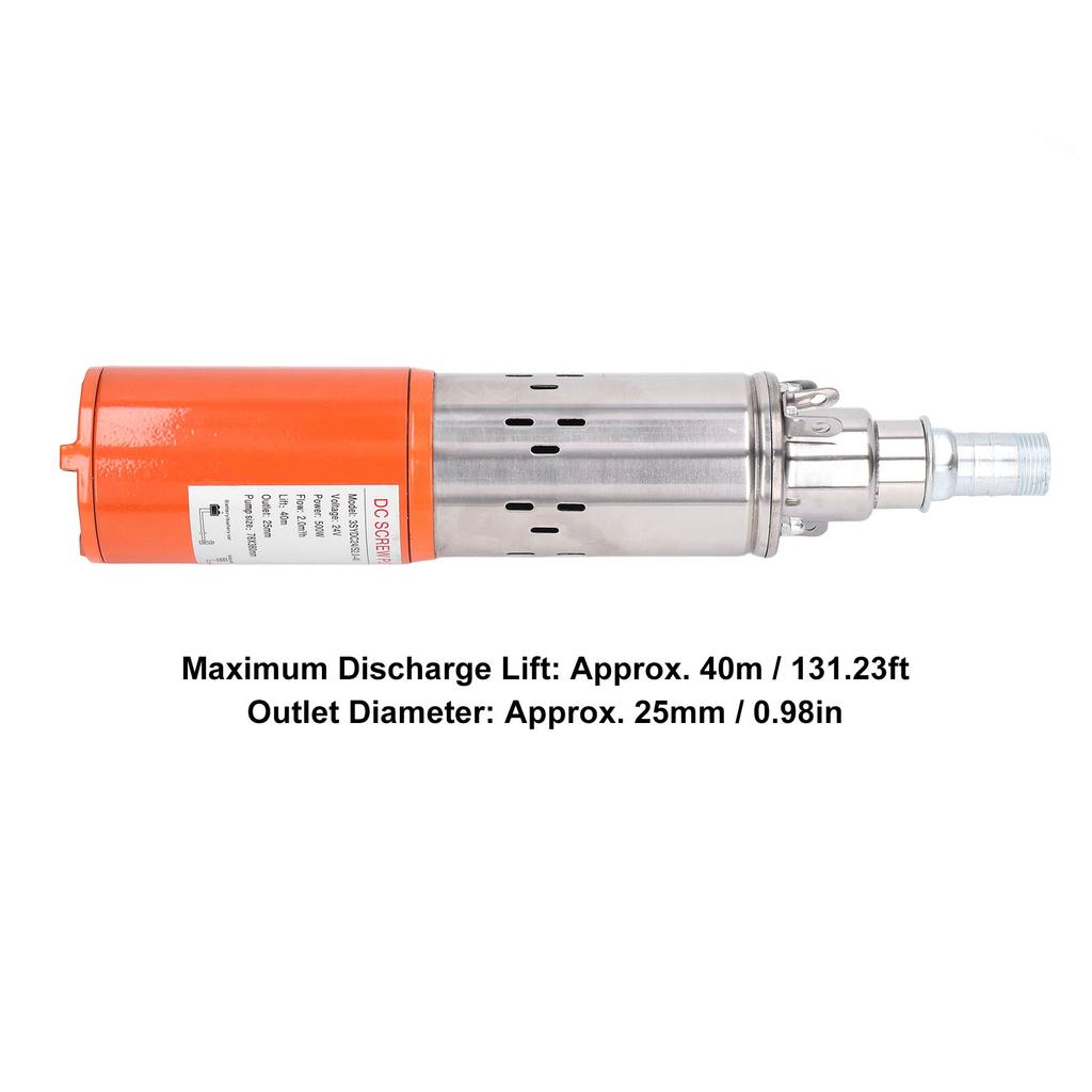 DC Solar Pump Copper Motor Deep Well Submersible Water Pump Stainless Steel Set Kit 24V