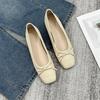 Женские туфли-лодочки на плоской подошве, женские, 2025, осень, новые, с бантом, французские балетки, толстый каблук, мягкая подошва, нежные вечерние туфли