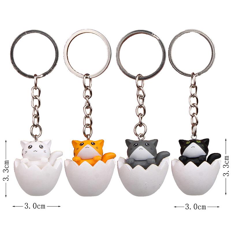 Прекрасный мультфильм яичная скорлупа кошка брелоки цепочки кулон орнамент сумка автомобильный брелок