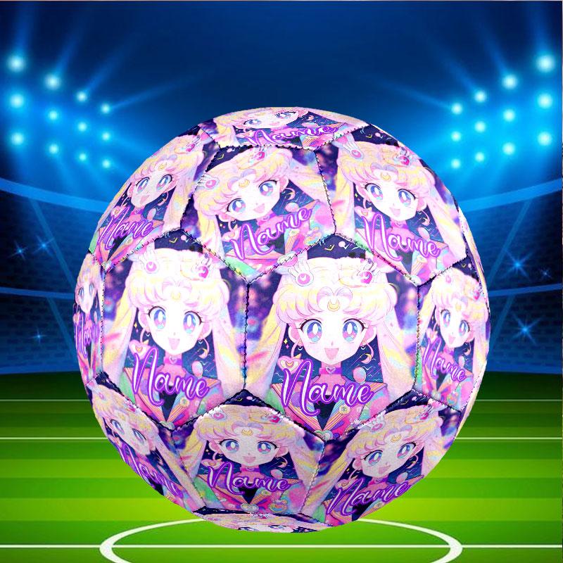 Custom Name Personalized Sailor Moon Print Size 5 Soccer Ball Training & Match Football, for Team, Kicking, Gift for Football Enthusiasts