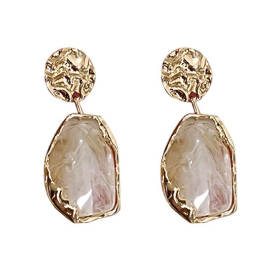 1 пара женских висячих сережек неправильной геометрии, серьги-капли, глянцевые мраморные серьги для вечеринки, свидания, банкета, украшения для ушей из сплава