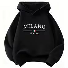 Модная толстовка с принтом букв Milano Italy, забавная толстовка для детей Y2k, детский свитшот с капюшоном, повседневные толстовки для мальчиков и девочек, одежда