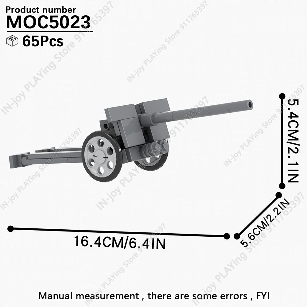 MOOXI Имитация военной войны Строительные блоки Вторая мировая война Руины поля боя Артиллерийская пушка Модель MOC Кирпичи Набор для взрослых Игрушка для мальчиков