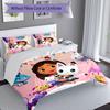 3pcs Gabby's Dollhouse2 pattern bedding set duvet cover set includes duvet cover &pillowcases, perfect all season bedroom decoration & gift