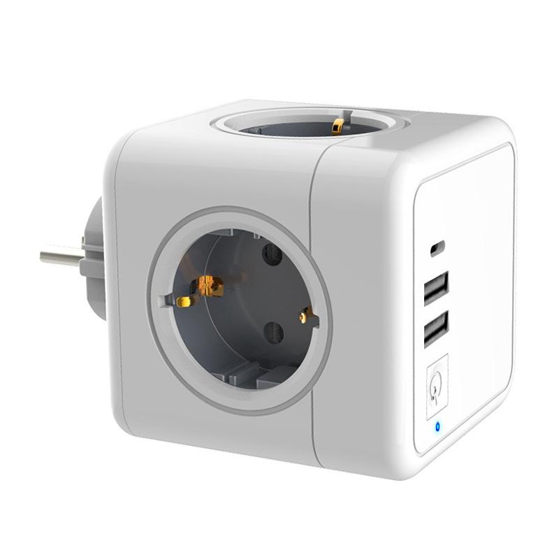 European Standard USB Rubik's Cube Socket Converter CE German Standard Household Compact Multifunctional Expansion Socket