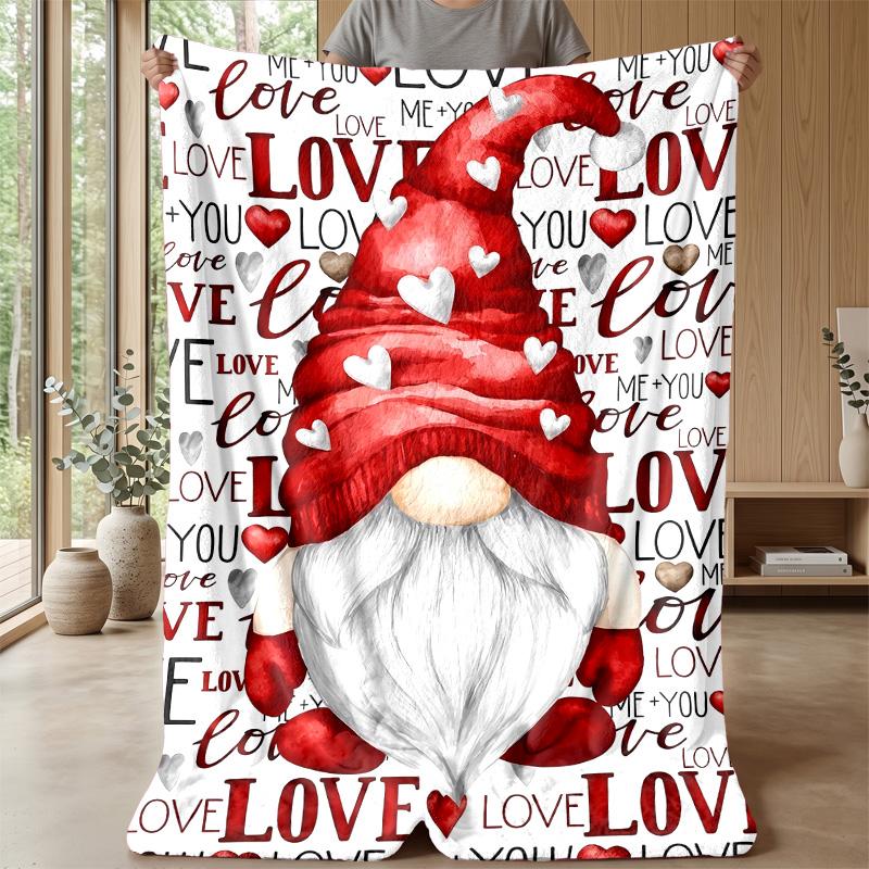 Sunflower Gnome with Wooden Crates Theme blanket Lightweight Warm Flannel Blanket Decorative Throw Blanket for Home Decoration