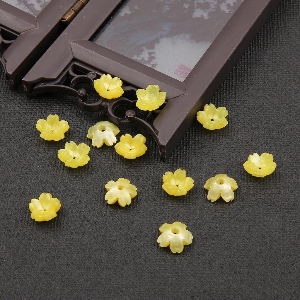 1000 шт. Акриловые подвески-шармы в виде цветков из имитации ракушки для изготовления ювелирных изделий, антикварные аксессуары