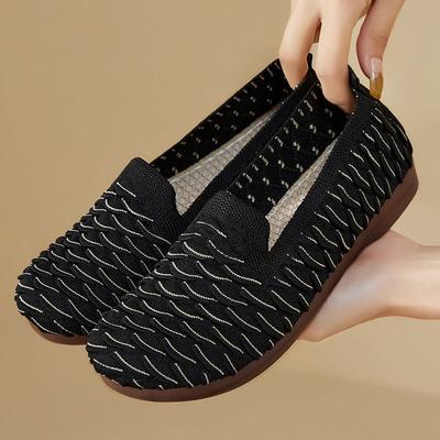 Туфли женские новые летние дышащие туфли на плоской подошве с одной педалью для мам полиуретановые женские туфли мягкие подошвы не утомляют