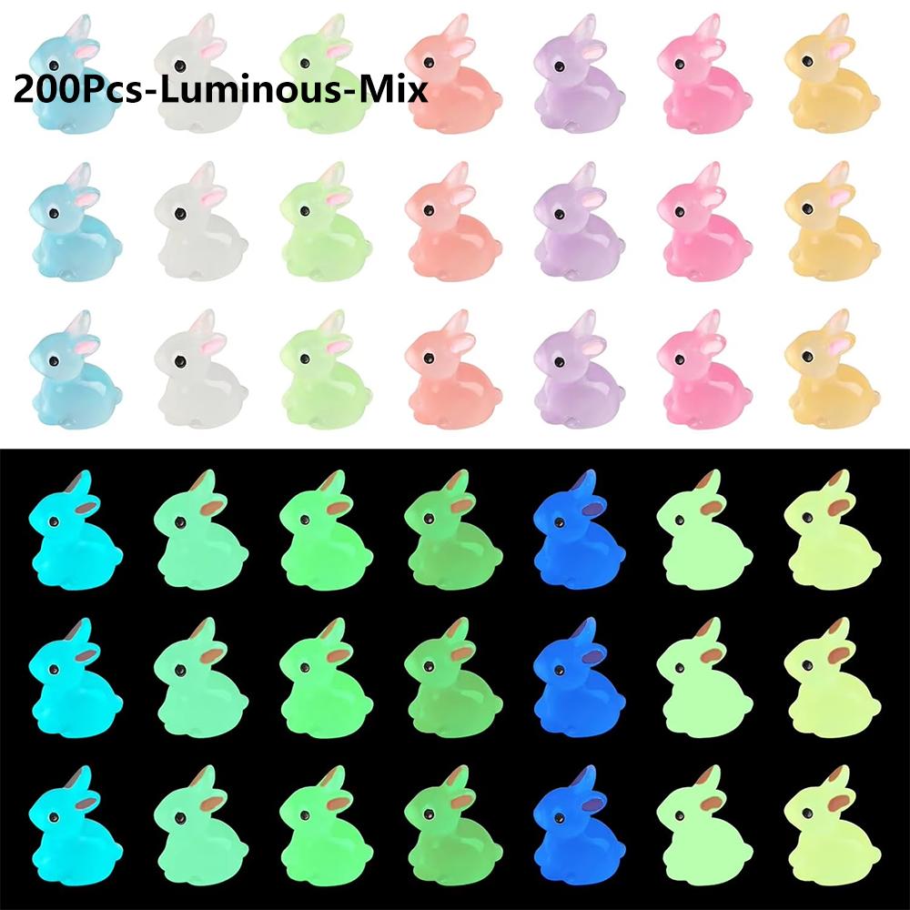 100/200 шт. Мини-кролики из смолы, миниатюрные фигурки, 3D-фигурка маленького белого кролика, украшение для микро-ландшафта, кукольный домик, украшение, поделки своими руками
