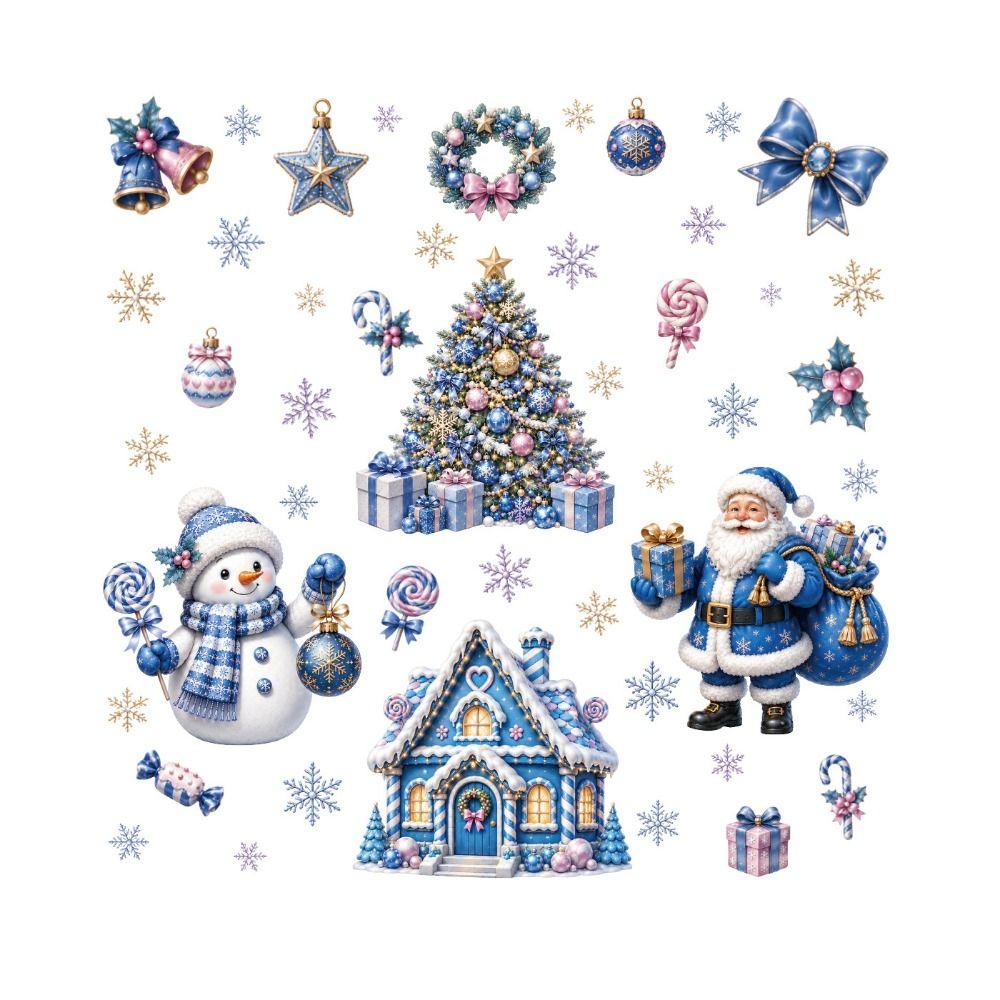 Window Cling Christmas Electrostatic Stickers Multicolor Window Decals  Christmas Decor