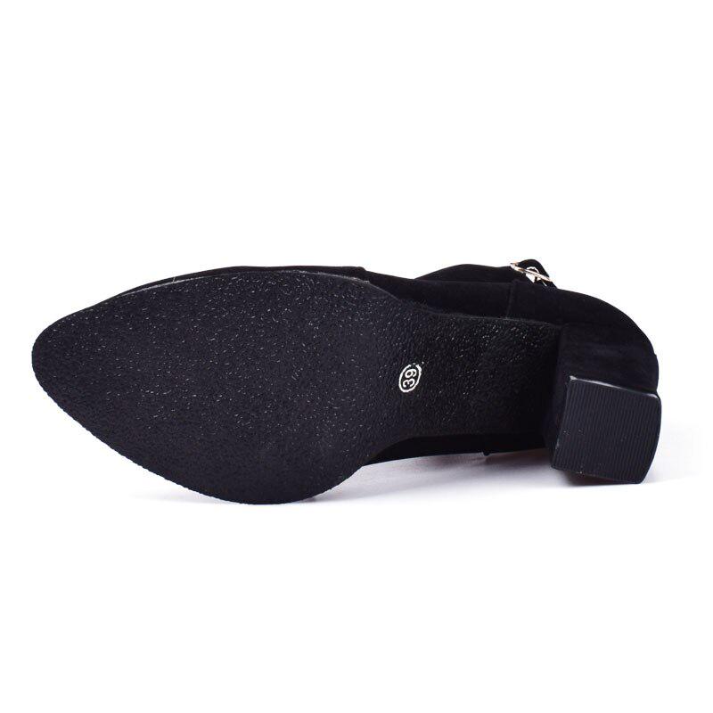 Boots High Heels Ankle Women Boots Fashion Chunky Heel Ladies Short Boots Shoes Khaki Female Shoes