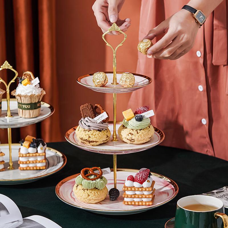 Elegant Marble Pattern Ceramic Fruit Plate