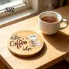 Heat Resistant Table Mat 6Pcs Wood Coasters for Drinks, Drink Mat, Anti-slip Round Eco Friendly Tableware Accessories Mats Dining Room, Coffee
