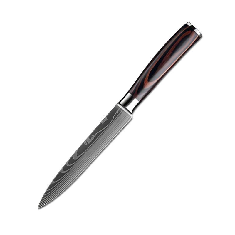 Кухонный нож из нержавеющей стали Laser Damascene Professional Chef Knife Нож Santoku Многоцелевые кухонные принадлежности для резки мяса и овощей