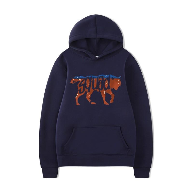 Unisex Hooded Sweatshirt With Wolf Graphic Print Casual Oversized Pullover Teens Adults