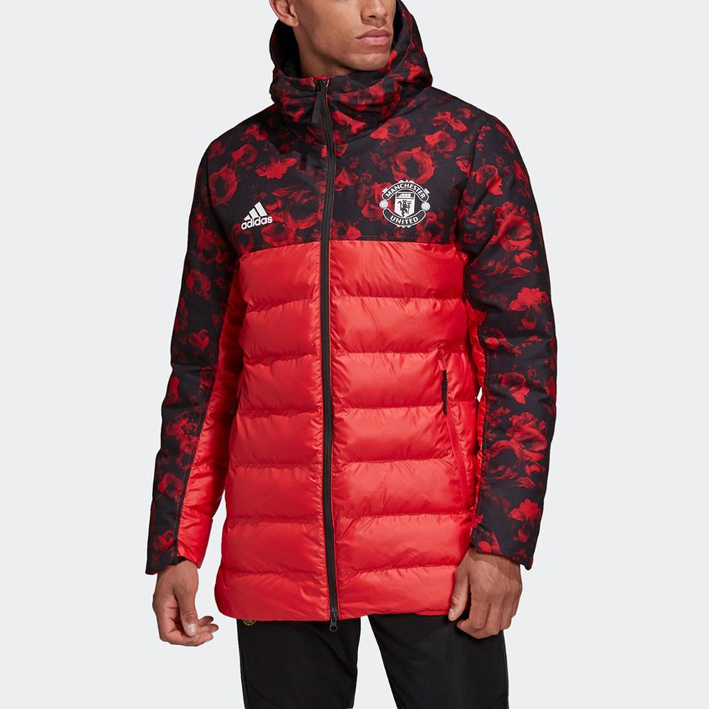 Adidas Mufc Ssp Printed Hooded Cotton Jacket Men Outwear Red DX9067