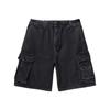 Li Ning Skateboard Series Solid Color Mid Waist Loose Straight Leg Denim Shorts Men Shorts Black AJSU015-2