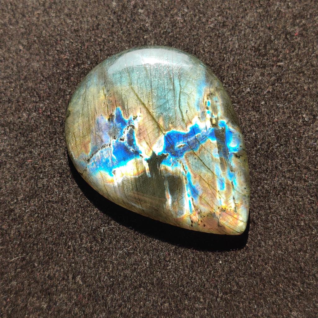 51x39x6 MM Size Best Pendent Size Multi Fire Natural Labradorite Cabochon Gemstone, 105.45 Carat.