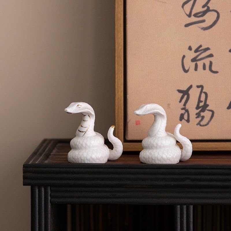 Zodiac Snake Figurine Snake 2025 White Snake Entrance Lucky Charm Snake Snake Figurine Improves Luck Feng Shui Goods Luck Inviting Wealth Fortune Good